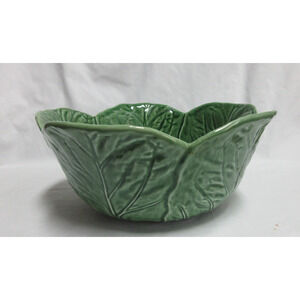 Portugal CERAMIC CABBAGE LEAF SERVING BOWL GREEEN 11" DIAMETER SUR LA TABLE Larg
